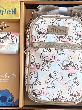 Disney Stitch Pink 2 Piece Gift Set - Crossbody Bag with Tech Pouch